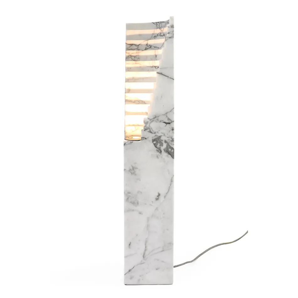 Lamp in Paonazzo Marble and Different Sizes Made in Italy - Daichi Viadurini