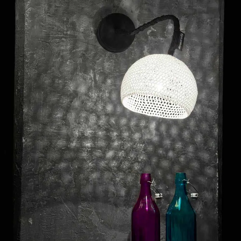 Resin and cotton wall lamp In-es.artdesign Trama A1 modern Viadurini