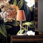 Grilli Snake design fabric and leather table lamp made in Italy Viadurini