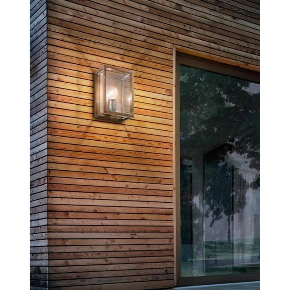 Industrial lamp in brass and glass panel Il Fanale Viadurini