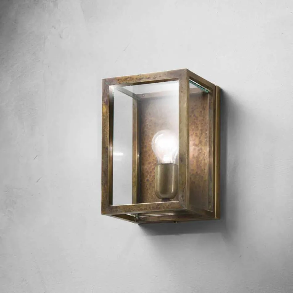 Industrial lamp in brass and glass panel Il Fanale Viadurini