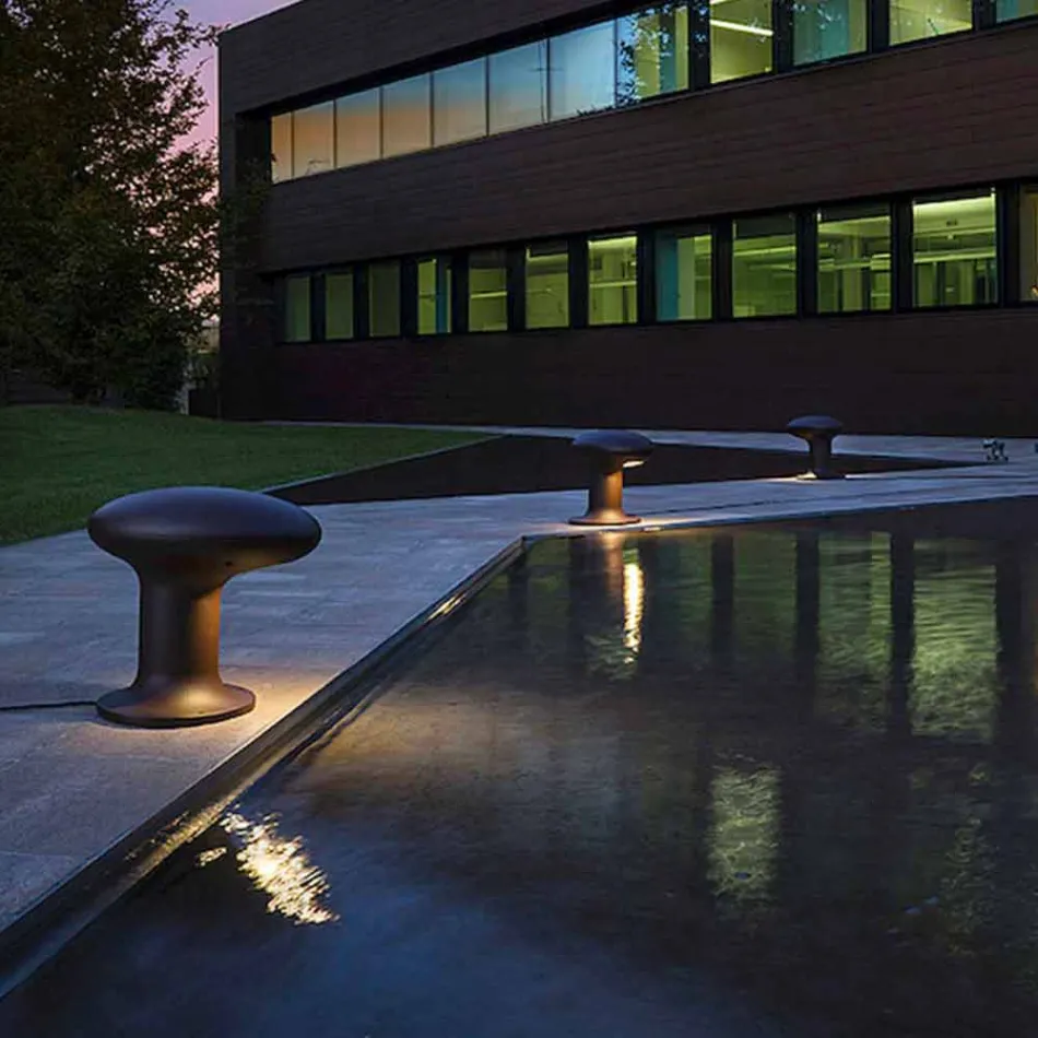 Led Garden Lamp in Grey or Brown Cast Iron Design - Bitta by Il Fanale Viadurini