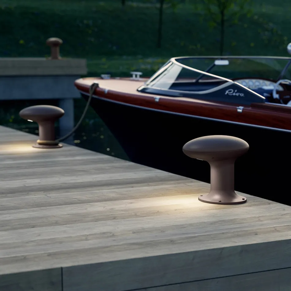 Design Led Garden Lamp in Grey or Brown Cast Iron - Bitta by Il Fanale Viadurini