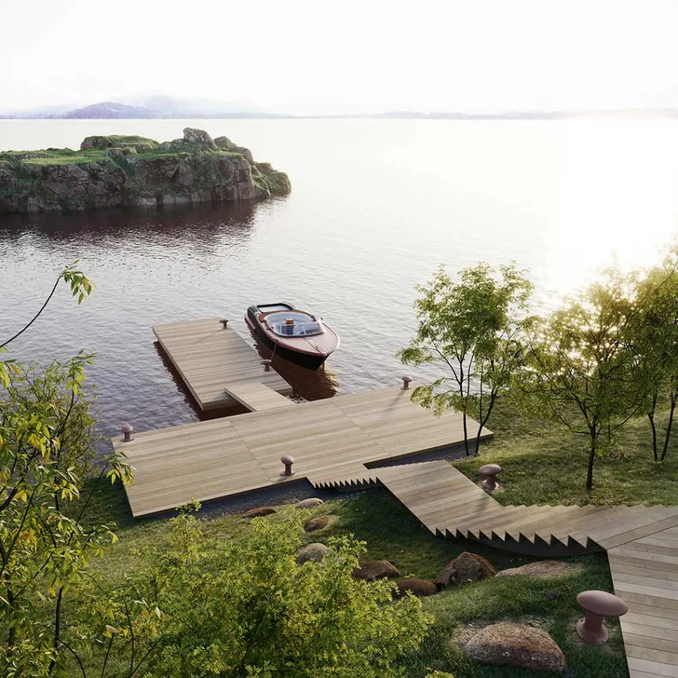 Design Led Garden Lamp in Grey or Brown Cast Iron - Bitta by Il Fanale Viadurini