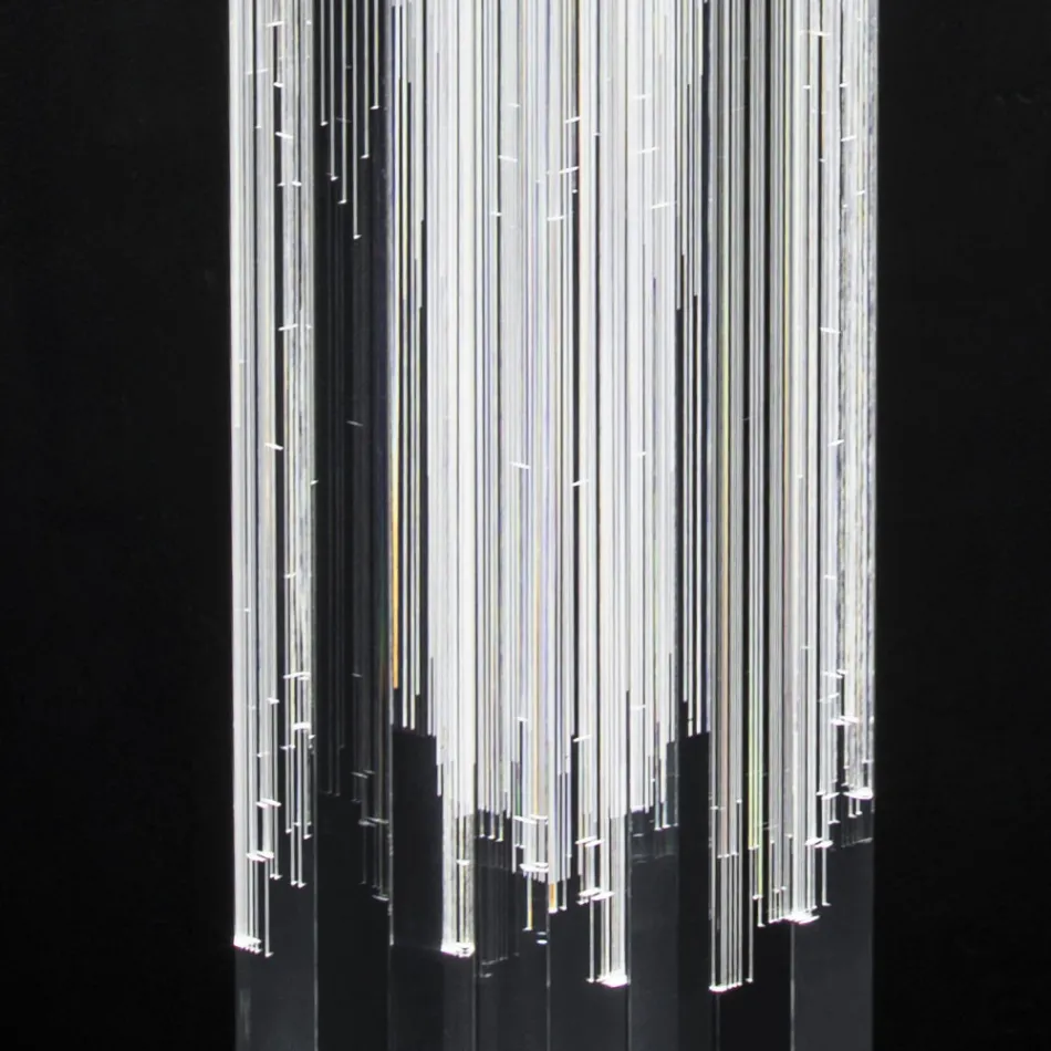 Led Crystal Floor Lamp Satin Acrylic Design Triptych - Crystol Viadurini