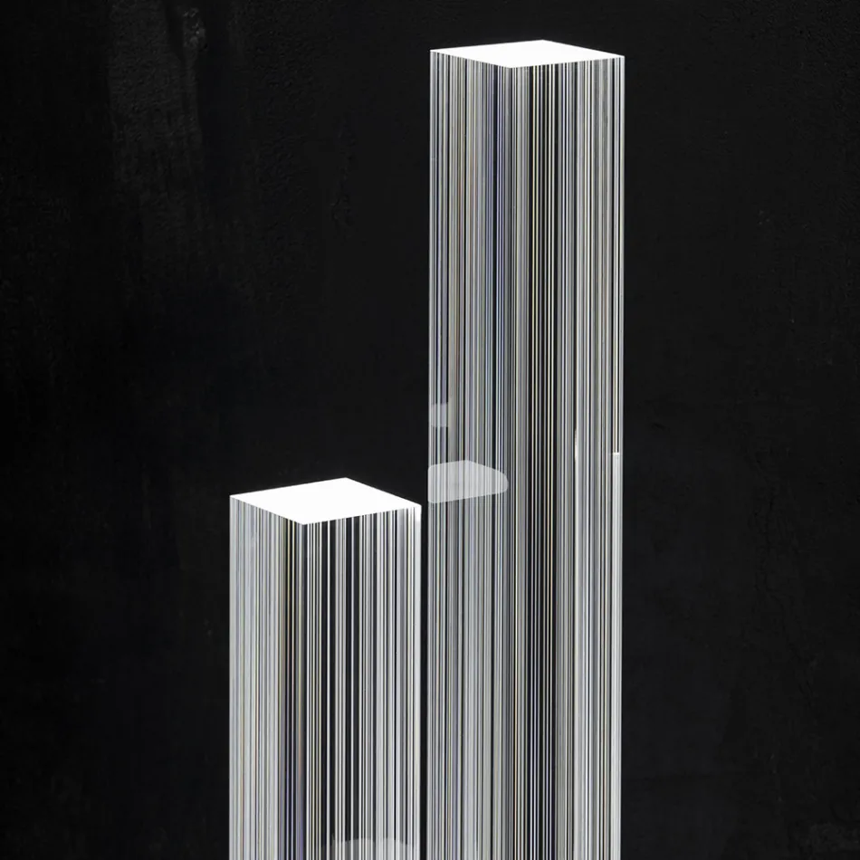 Led Crystal Floor Lamp Satin Acrylic Design Triptych - Crystol Viadurini