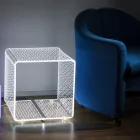 Rgb Led Lamp in Transparent Acrylic Crystal Laser Decor - Robiola Viadurini
