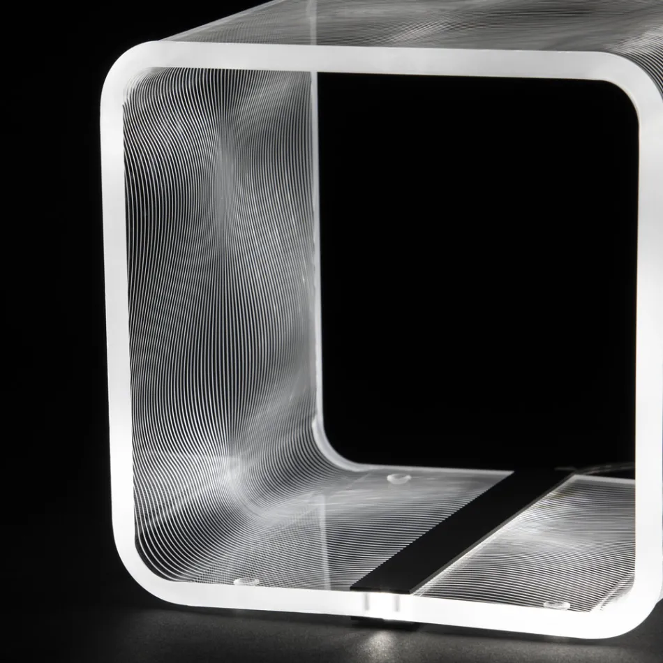 Rgb Led Lamp in Transparent Acrylic Crystal Laser Decor - Robiola Viadurini