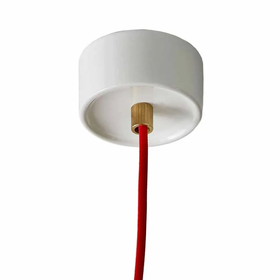 Modern pendant lamp in white ceramic made in Italy Asia Viadurini