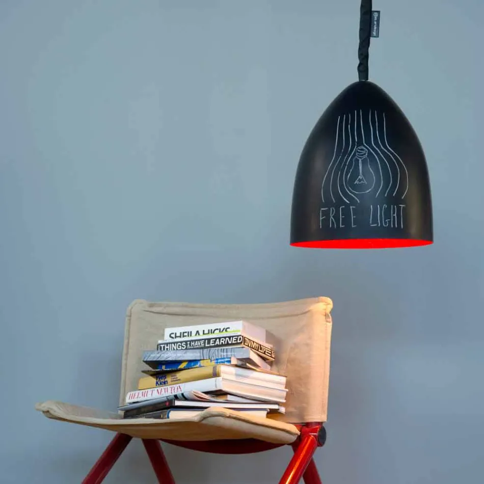 Modern suspension lamp In-es.artdesign Flower S Blackboard resin Viadurini