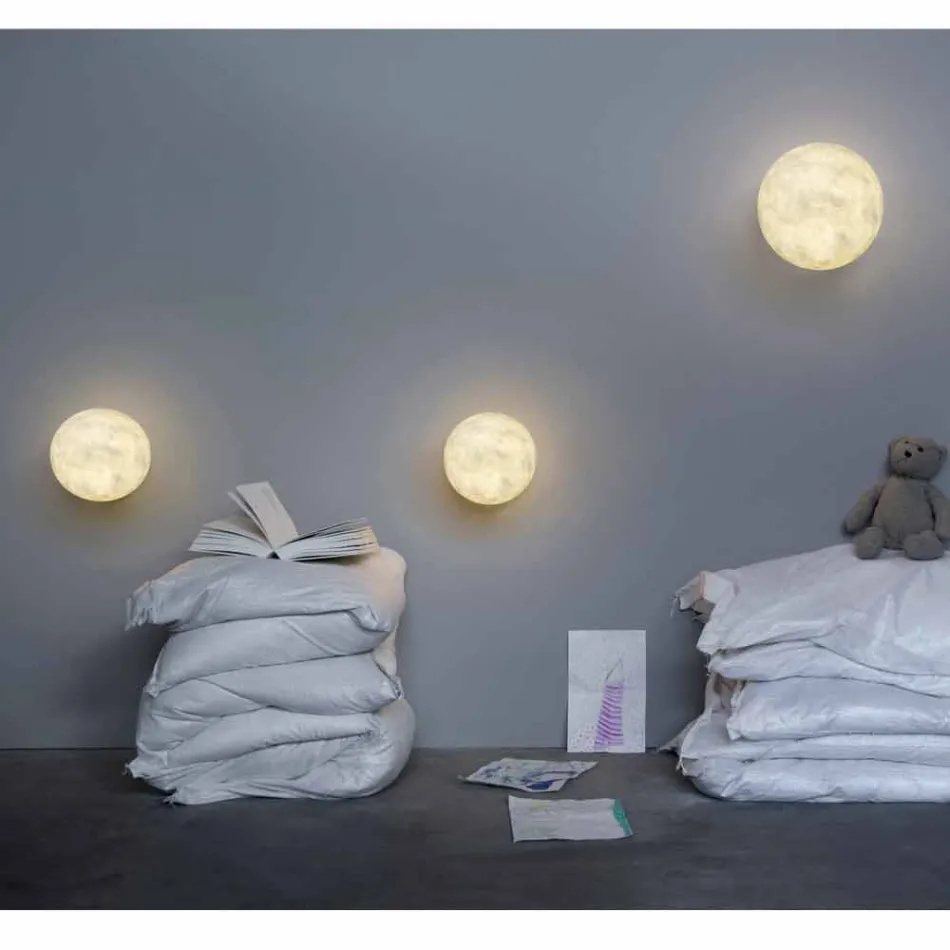 Modern wall lamp In-es.artdesign A. Moon in nebulite Viadurini