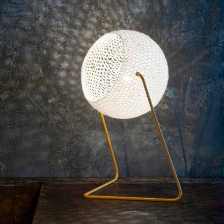 Modern table lamp In-es.artdesign Trama T1 handmade cotton Viadurini