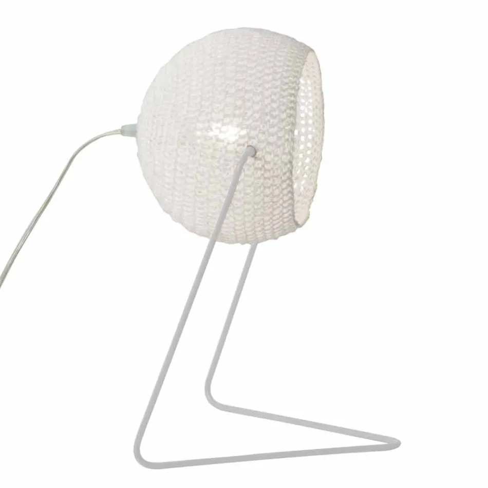 Modern table lamp In-es.artdesign Trama T1 handmade cotton Viadurini