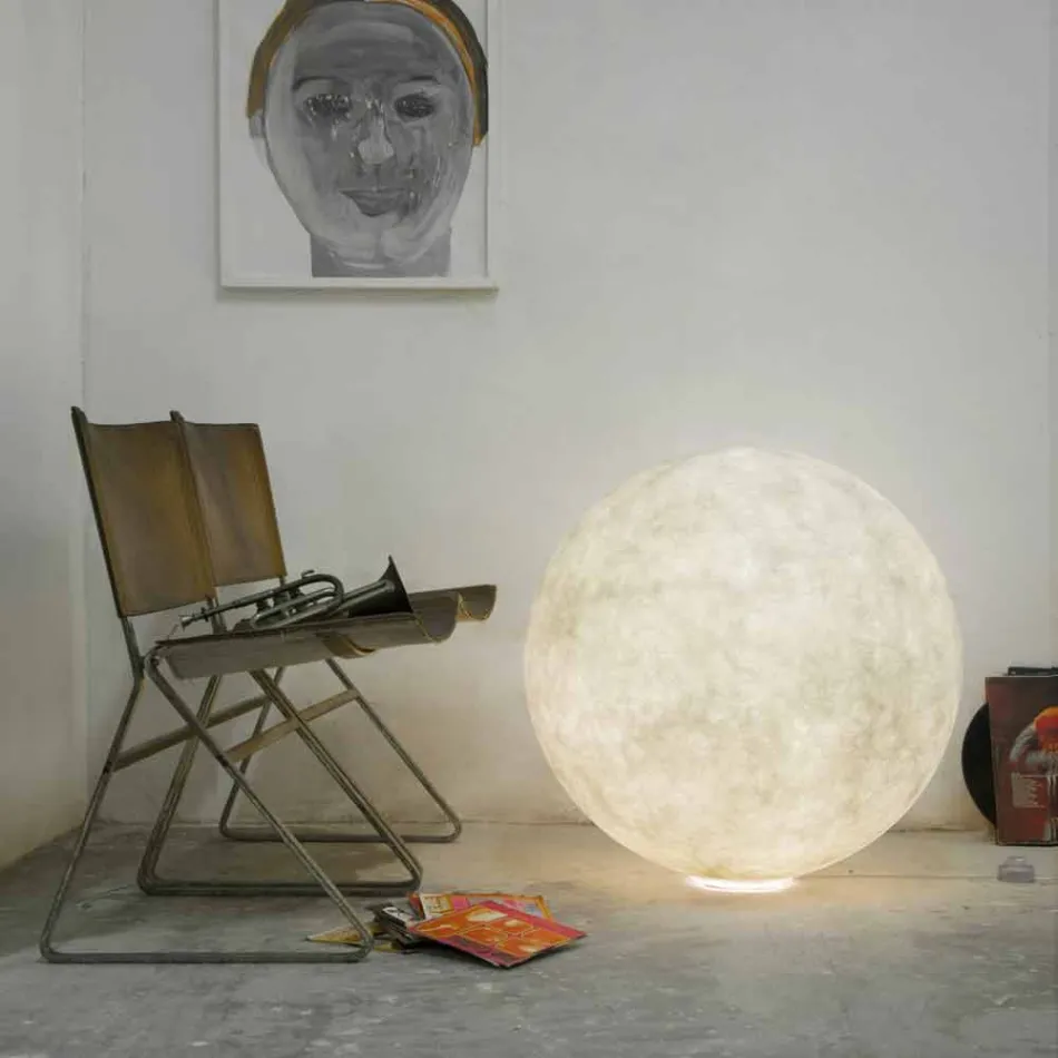Modern spherical table lamp In-es.artdesign Floor Moon nebulite Viadurini