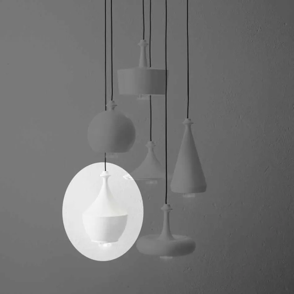 Modern Hanging Lamp in Ceramic Made in Italy - Lustrini L3 Aldo Bernardi Viadurini