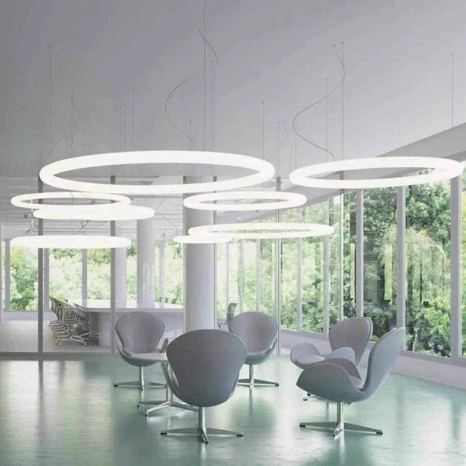 Modern Round Suspension Lamp in Polyethylene Made in Italy - Slide Giotto Viadurini