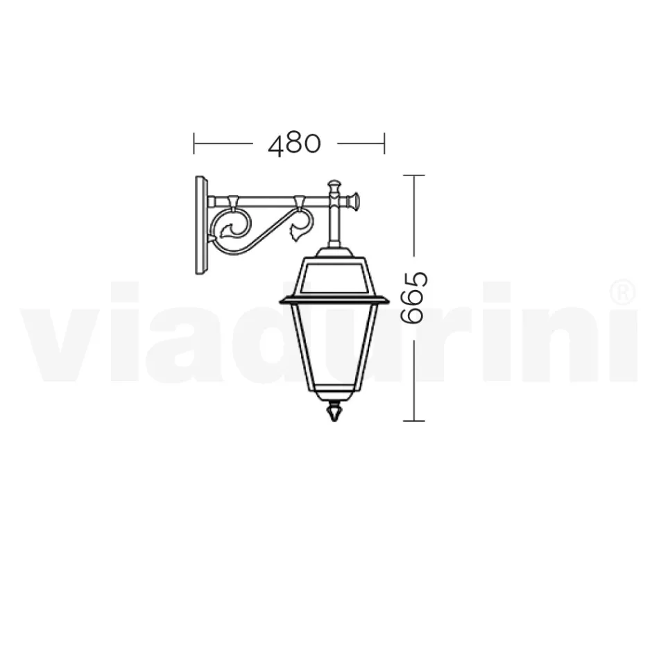 Vintage Style Outdoor Wall Lamp in Aluminium Made in Italy - Doroty Viadurini