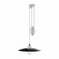 Melissa handmade ceramic lamp with pulley system by Ferroluce