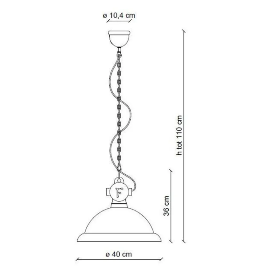 Ceramic and Iron Artisan and Industrial Suspension Lamp - Industrial Viadurini