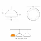 Colored suspension lamp Slide Cupole polyethylene made in Italy Viadurini