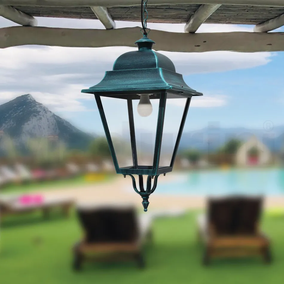 Outdoor Suspension Lamp in Aluminium and Glass Made in Italy - Bonaria Viadurini