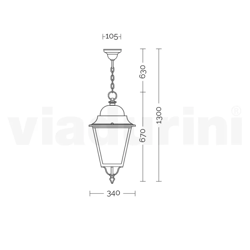 Outdoor Suspension Lamp in Aluminium and Glass Made in Italy - Bonaria Viadurini
