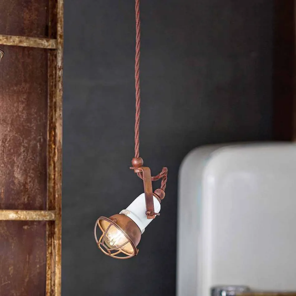 adjustable pendant lamp ceramic and metal Alayna Ferroluce Viadurini