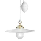 Ups and Down Suspension Lamp in Iron and Glossy Ceramic 2 Sizes - Asti Viadurini