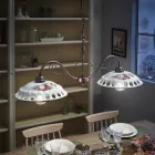 Hanging Lamp 2 Lights in Handmade Ceramic with Passanastri - Naples Viadurini