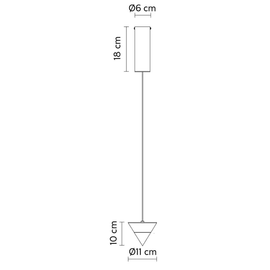 Suspended Lamp in Black Aluminium Wire and Large Design Cone - Mercado Viadurini