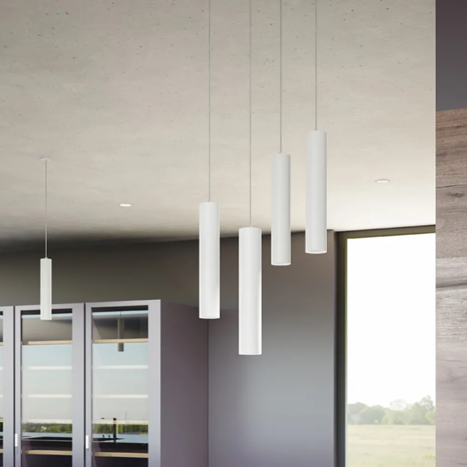 7W Led Suspended Lamp in White or Black Aluminium Recessed - Rebolla Viadurini