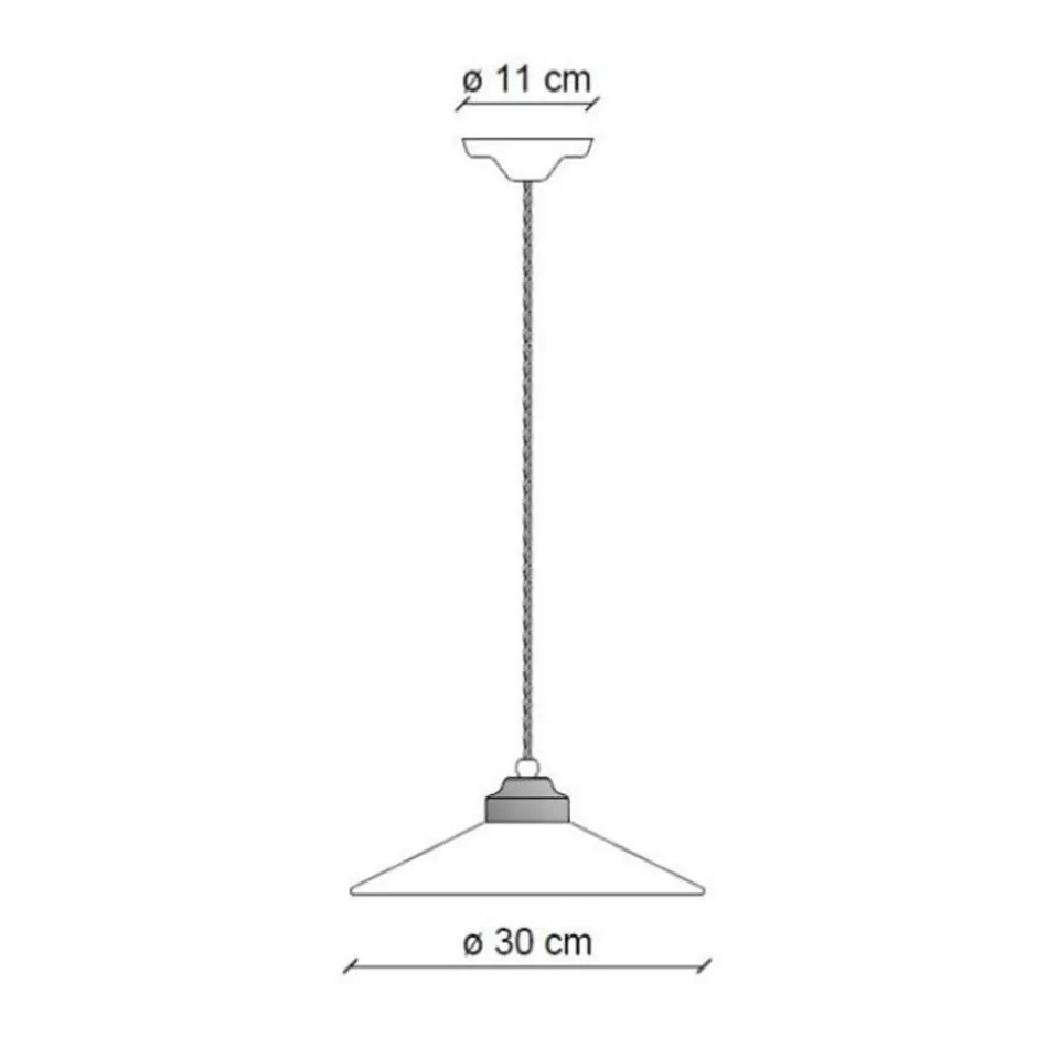 Suspended Lamp Handcrafted Ceramic and Vintage Antique Brass - Colours Viadurini
