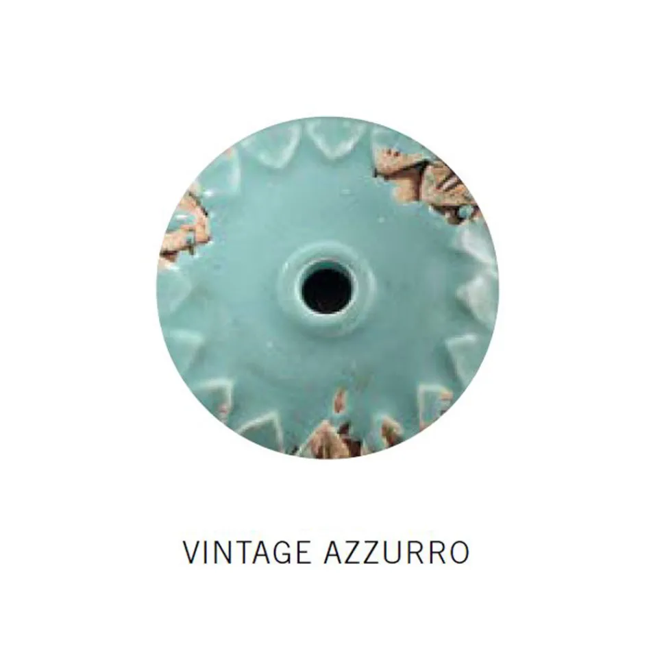 Handcrafted Hanging Lamp in Iron and Ceramic with Grid - Industrial Viadurini