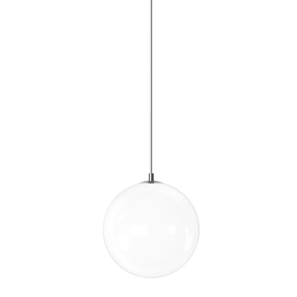 Handcrafted Suspended Lamp in Blown White Venice Glass - Snow Viadurini