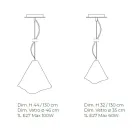 Handcrafted Suspended Lamp in Blown Venetian Glass 35 46 cm - Mary Viadurini