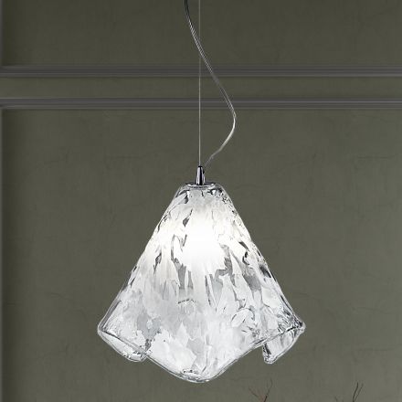 Handcrafted Suspended Lamp in Blown Venetian Glass 35 46 cm - Mary Viadurini
