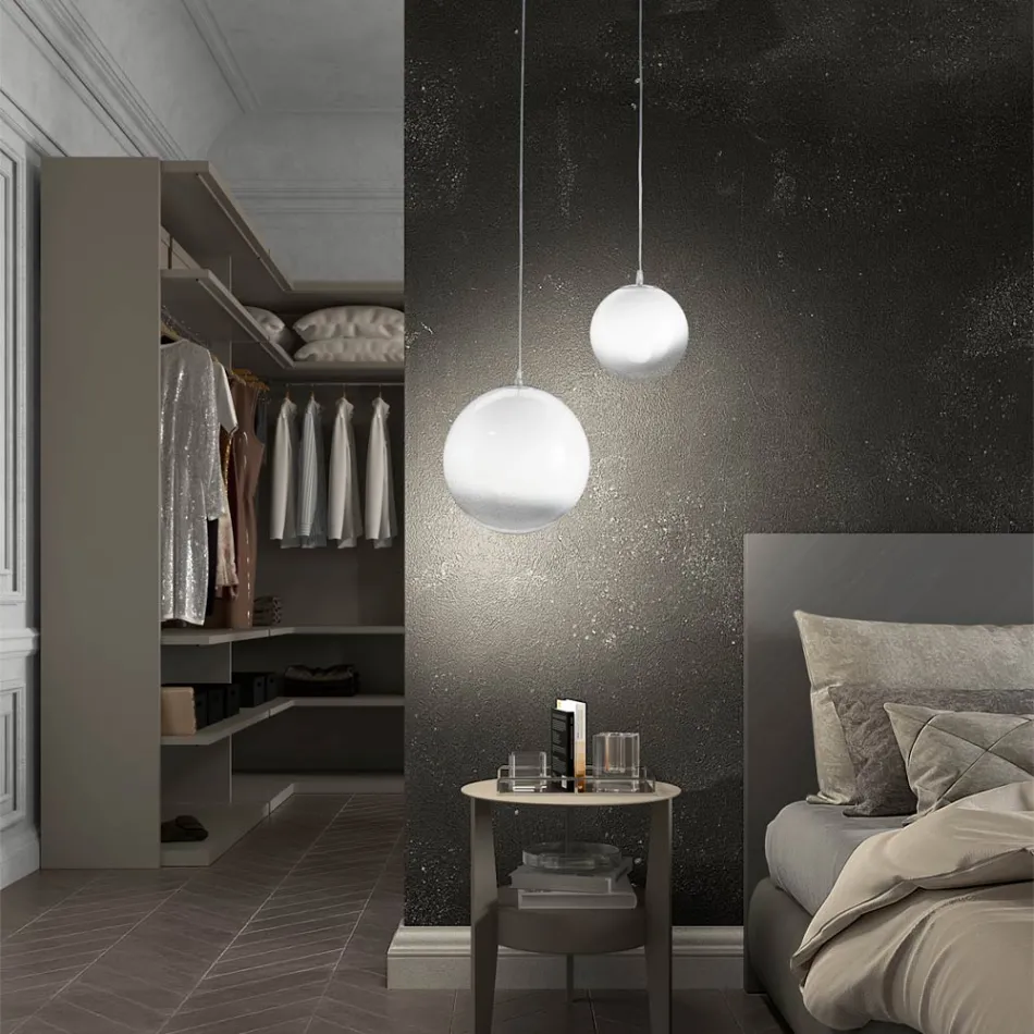 Handcrafted Suspended Lamp in Venetian Blown Cased Glass - Nova Viadurini