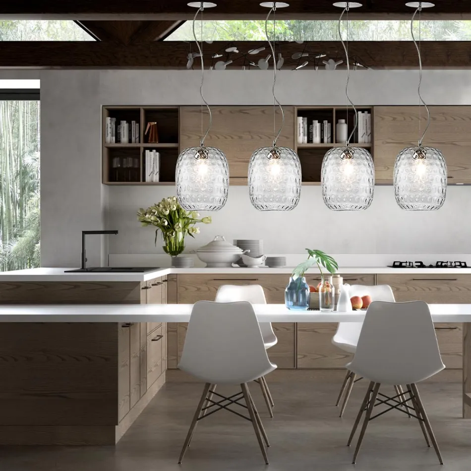 Handcrafted Suspended Lamp in Blown Venetian Glass - Cloe Balloton Viadurini