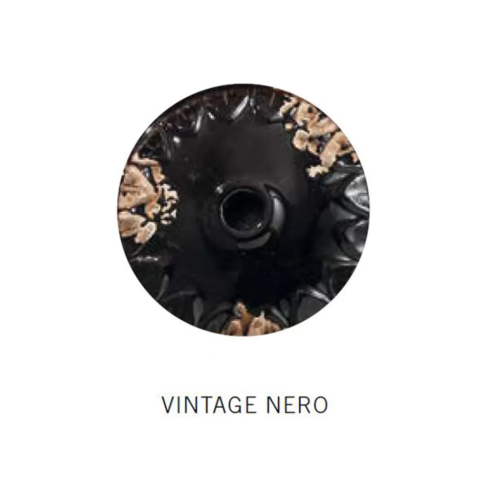 Industrial Artisan Hanging Lamp in Iron and Ceramic - Industrial Viadurini