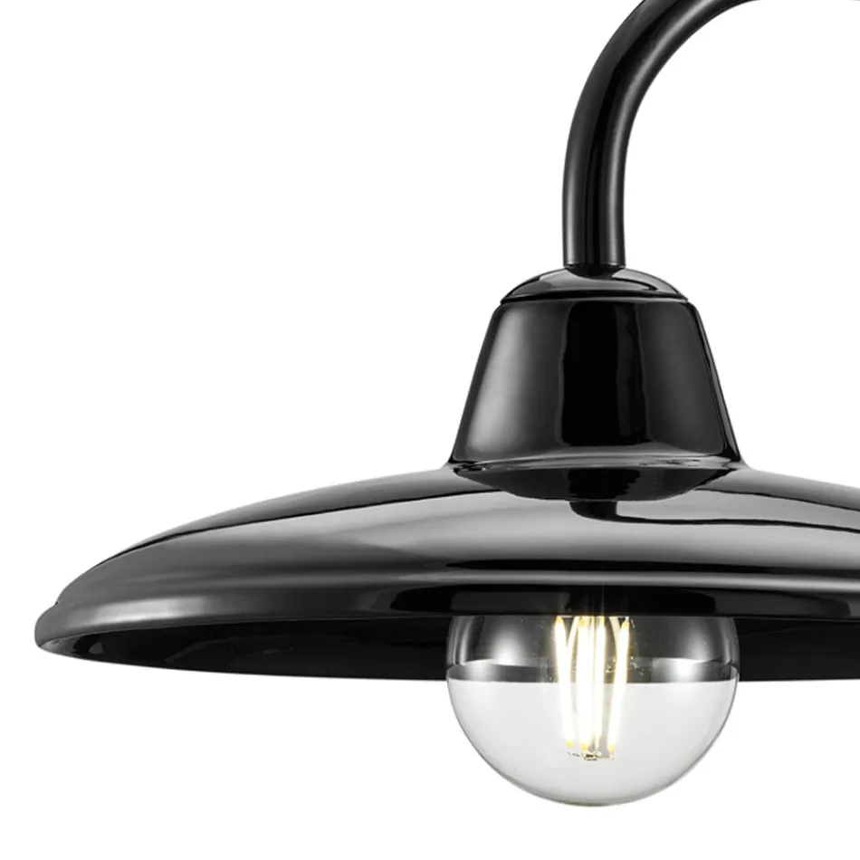 Suspended Lamp Black Ceramic and Iron Industrial Vintage Design - Bew Viadurini