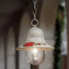 Outdoor Suspended Lamp in Hand Painted White Aluminium - Imperia Viadurini
