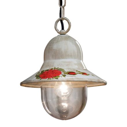 Outdoor Suspended Lamp in Hand Painted White Aluminium - Imperia Viadurini