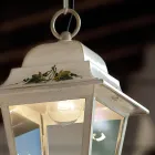 Suspended Outdoor Lamp in White Aluminium and Handmade Decoration - Gorizia Viadurini
