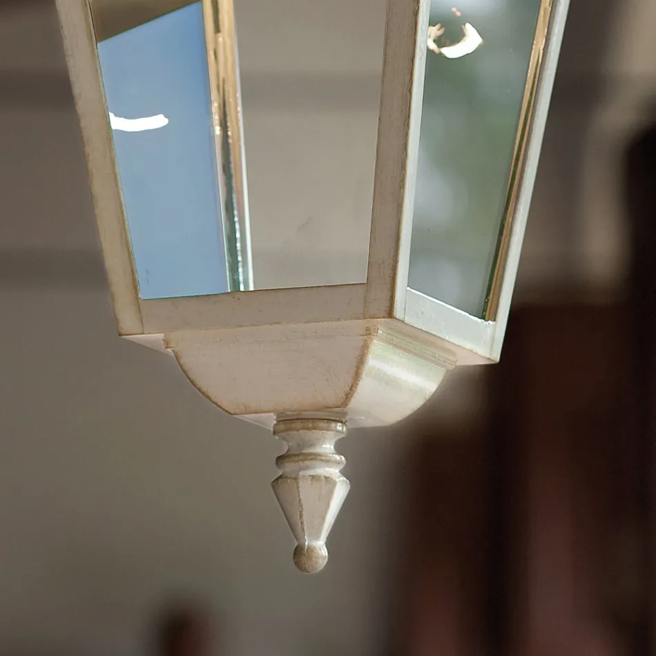 Suspended Outdoor Lamp in White Aluminium and Handmade Decoration - Gorizia Viadurini