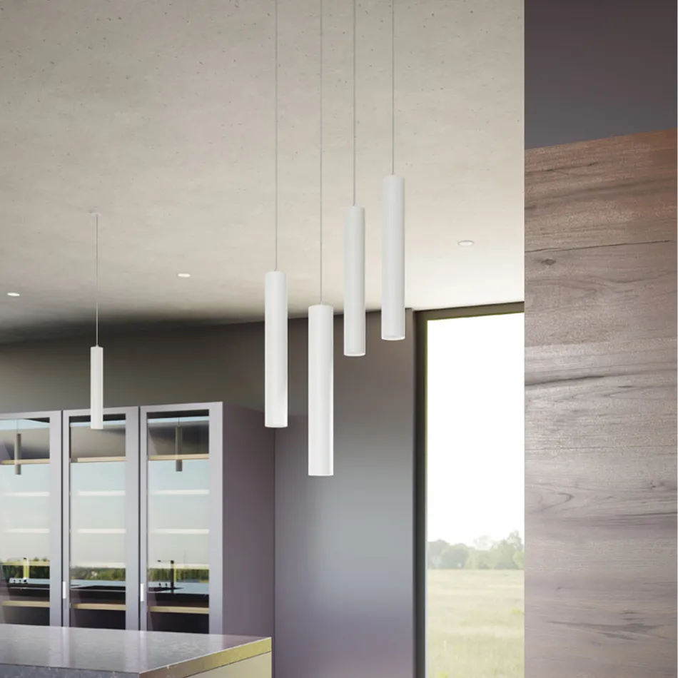 Suspended Recessed Lamp in White or Black Aluminium, 2 Pieces - Rebolla Viadurini