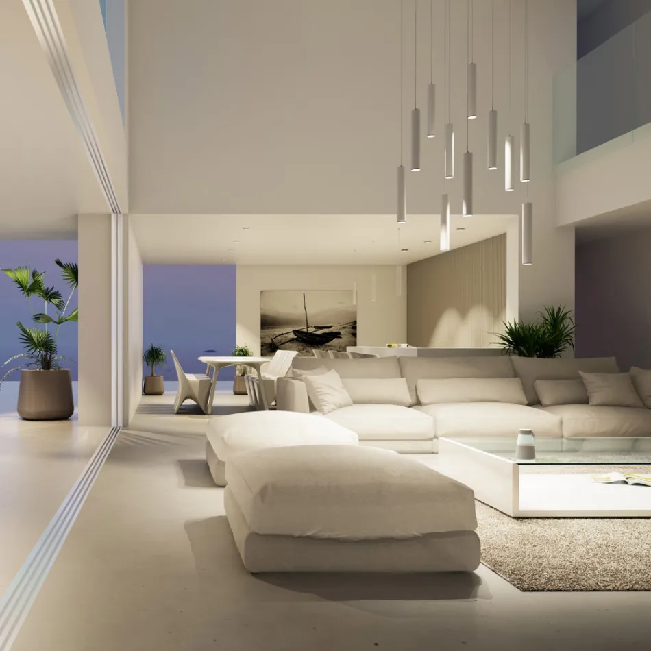 Suspended Recessed Lamp in White or Black Aluminium, 2 Pieces - Rebolla Viadurini