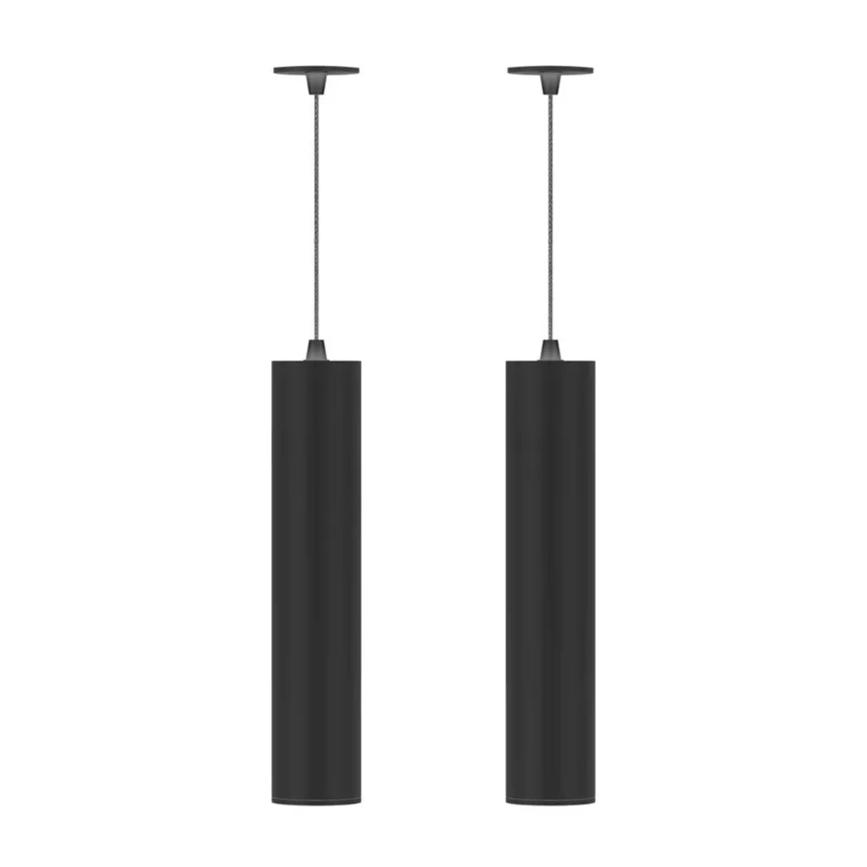 Suspended Recessed Lamp in White or Black Aluminium, 2 Pieces - Rebolla Viadurini