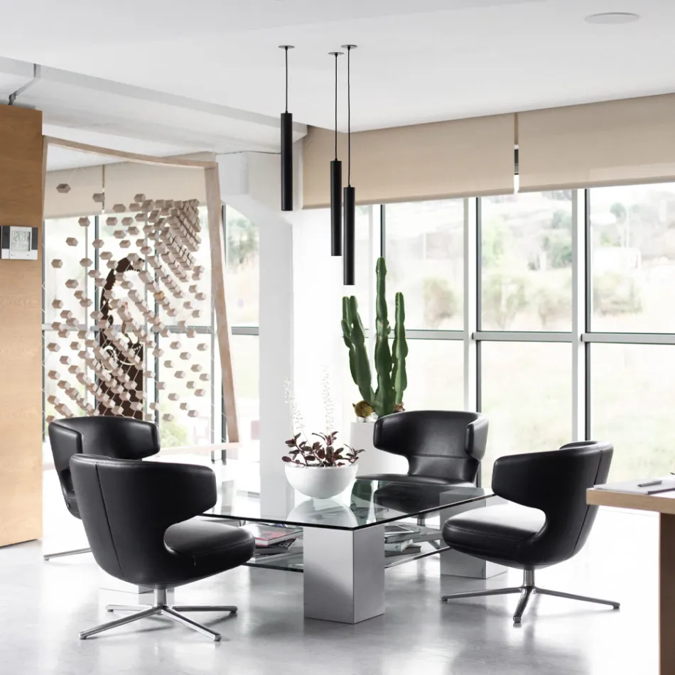 Suspended Recessed Lamp in White or Black Aluminium, 2 Pieces - Rebolla Viadurini