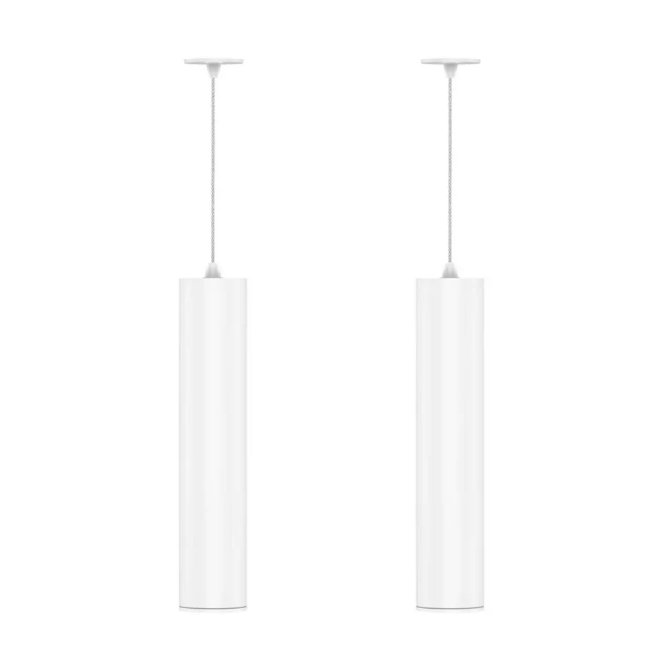 Suspended Recessed Lamp in White or Black Aluminium, 2 Pieces - Rebolla Viadurini