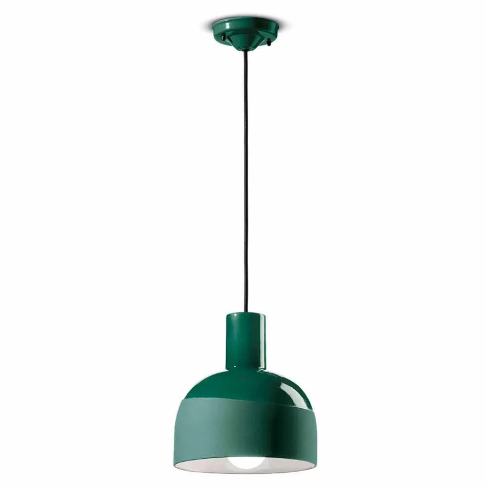 Retro Style Suspension Lamp in Ceramic Made in Italy - Ferroluce Caxixi Viadurini